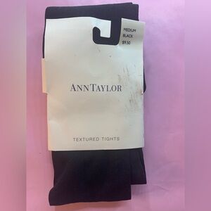 NWT: Ann Taylor Textured Tights - Black Size M.
